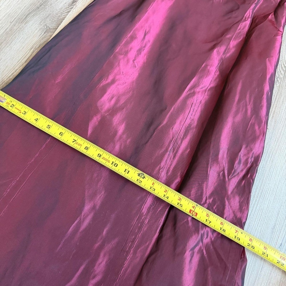Vintage Vera Wang Burgundy Wine Iridescent Taffeta Maxi Dress Formal Gown 8 - Picture 10 of 10
